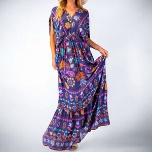 Size S Easel Los Angeles Dolman Sleeves Floral Maxi Dress